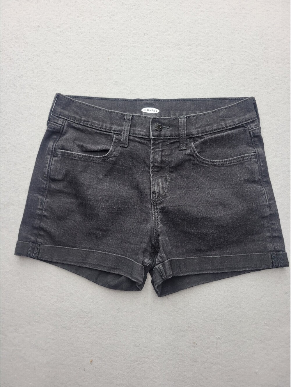 Old Navy Women's Shorts Size 6 Black Mid Rise Cut-Off Jean 2.5 in Solid
